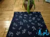 Pacote de material tingido de azul cinza azulado creche feito à mão étnico índigo azul escuro tecido com estampa de fazenda