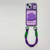 Monstro Roxa Adequado para Cordão Ip16 Capa de Celular Apple 13/14 12 Nova Criativa com Suporte Bolsa 15