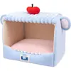 Casa para Perros Transfronteriza 3D Orejas de Oso Cerrada Otoño/Invierno Cajón Nido Gato Cama para Gatos Perros Medianos/Grandes Golden Retriever Cama para Mascotas