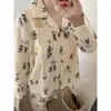 Pijama de Niña de Dibujos Animados Japoneses Primavera y Otoño Cárdigan Manga Larga Pantalón Largo Conjunto Divertido Ropa de Casa Conjunto de Dos Piezas
