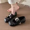 Exquisitos Zapatos Mary Jane de Ballet con Lazo Tachonado Estilo Francés para Mujer, Nuevo Modelo de Verano 2026, Zapatos Bajos de Tacón de Piel para Combinar con Vestidos