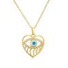 Aogu Estilo Europeo y Americano Cobre Chapado en Oro de 18K Recortado Ojo del Diablo Geométrico Collar con Colgante Cadena de Clavícula Femenina Nicho Personalizado