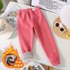 Leggings de Veludo Sem Costura para Crianças, Calças de Outono, Calças Quentes de Peça Única, Calças de Veludo para Crianças Médias e Grandes, Outono e Inverno