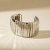 Joias Transfronteiriças Europeias e Americanas Padrão Geométrico de Metal Pulseira Aberta Fashionável Curva Lisa Pulseira Exagerada Atacado