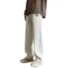 Pantalones gruesos de pana con forro polar para hombre, otoño e invierno, tacto de alta gama, pantalones deportivos holgados tipo sudadera, pantalones rectos de pierna ancha para hombre