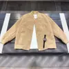 Chaqueta Exterior de Gamuza con Cremallera, Chaqueta de Vuelo Estilo Americano, Cuello de Béisbol Atractivo, Top Casual Caqui Retro