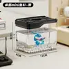 Aquário para Sala de Estar, Pequeno Aquário Doméstico, Plástico com Luzes, Tanque Multifuncional e Esteticamente Agradável para Peixes Dourados, Aquário para Paisagismo de Mesa