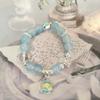 Nova pulseira de vidro doce de borboleta Mori feminina ins nicho pulseira de amigas contas florais de rachadura de gelo atacado