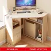 Mesa de estudo triangular, escrivaninha de canto, mesa de computador de canto de parede, mesa de canto simples para casa para espaços pequenos