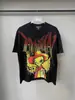 Camiseta Suelta de Manga Corta Retro Moda Hip-Hop Calle Americana Moda Americana Diamante Caliente Emoción Mixta
