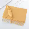 Cachecol Liso com Vibe Estilo Coreano para Mulheres, Cachecol de Inverno de Alta Qualidade em Falso Cashmere, Logotipo Personalizado, Xale Versátil para Outono e Inverno