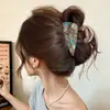Lindo y elegante pinza de tiburón con forma de lazo, pinza para el pelo de moda con diseño floral, accesorio simple para peinados recogidos a medias