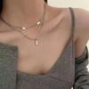 Colar empilhado de camada dupla Outono e Inverno Nicho Feminino Luz de Alta Qualidade Prejudica Longa Cadeia de Lã Estilo Coreano Ins Clavícula Cadeia