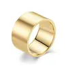 Anel masculino de aço titânio 12mm de largura europeu e americano, anel simples liso de aço inoxidável para casal, joias transfronteiriças atacado
