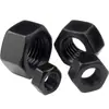 Tuercas hexagonales de alta resistencia, Tuercas hexagonales de acero al carbono ennegrecido, Tornillos de apriete manual ampliados y engrosados