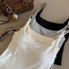 Cabiide de Roupas Atualizado com Estilo Simples Cor Sólida Regata Bojo de Látex Estilo Coreano Base Interna Roupa Externa Top para Mulheres