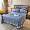 Cross-border simples capa de cama bordado de cor sólida acolchoado colchoado cama capa de três peças lavável fábrica de algodão por atacado vendas diretas por atacado