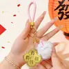 Colgante de Teléfono Dorado, Oro Puro 999, Trébol de Cuatro Hojas de Buena Suerte y Riqueza Accesorio Colgante para Bolsa Llavero Decoración Venta al por Mayor