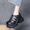 Venta de Liquidación para Tallas Agotadas a 119 Yuan: Sandalias Romanas de Hebilla de Piel de Vaca de Primera Capa con Suela Gruesa, Tacones Gruesos de Cuero Genuino, Zapatos de Estilo Jaula para Personas Bajitas