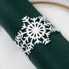 Anillo de servilleta con copo de nieve blanco navideño de comercio exterior, hebilla de servilleta para bufanda de hotel de restaurante occidental, venta al por mayor al contado de Zhejiang