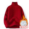 Este año suéter rojo para hombres y mujeres otoño e invierno cuello redondo forro polar Año Nuevo color liso suéter comercio exterior fábrica envío directo al por mayor
