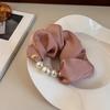 Elástico de Cabelo para Mulheres 2026 Novo Estilo Elegante High-End Preto Cetim Pérola Scrunchie Faixa de Cabelo Corda de Cabelo