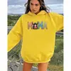 Sudadera con capucha de comercio exterior transfronterizo Amazon para mujer, estampado de dibujos animados Mama, sudadera holgada, una pieza, venta al por mayor Te