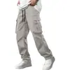 Calça de Trabalho Casual Multibolsos para Homens de Comércio Exterior Transfronteiriço, Novo Estilo Primavera/Verão/Outono, Calça Longa Reta Solta, Atacado em Estoque