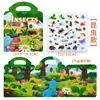 Libro de Pegatinas de Gelatina de Libros Transfronterizos para la Iluminación y Educación Temprana de Niños, Rompecabezas Educativo Portátil Estimulante del Cerebro con Pegatinas de Dibujos Animados Reutilizables