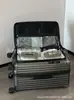 Maleta Doble Capa Cremallera Antiexplosión Almacén Profundo Caja con Contraseña para Mujer Gran Capacidad Carrito de Viaje para Estudiantes Nuevos Caja de Cuero para Hombres