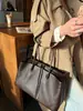 Bolsa feminina transfronteiriça de couro genuíno, nova bolsa de mão outono e inverno, couro bovino de camada superior natural, toque de alta qualidade, bolsa tote de ombro