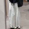 Pantalones casuales anchos estilo japonés para mujer, nuevo modelo primavera 2026, de cintura alta, corte holgado, con caída, aptos para petite, pantalones tipo globo curvos