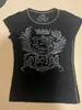 Camiseta de Manga Curta Feminina Estilo de Rua Versátil Personalizada Moda Y2K Retrô Estampada Nova de Verão Transfronteiriça Europeia e Americana Atacado