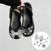 Charms de Sapato de Laço com Pedraria e Strass Mais Vendidos, Acessórios de Coração com Strass Brilhante da Moda, Decorações de Sapato Destacáveis no Atacado