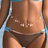 Cadena de Cintura de Concha Caracola Estrella de Mar con Perlas Metálicas Imitación y Cuentas, Estilo Bohemio Transfronterizo Europeo y Americano, Elementos Marinos