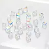 Miçangas Quadradas de Cristal Multifacetadas de Alta Transparência 4/6/8mm Miçangas Soltas Miçangas de Vidro Iridescente Miçangas de Cubo de Açúcar de Vidro Materiais de DIY