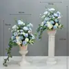 Decoração de Casamento Coluna Romana Adereços de Casamento Vitrine Flores Artificiais Enfeites Vasos de Flores Marcadores de Estrada Flores Cerimônia de Abertura Plástico