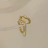 Super Fada Zircônia Corrente Franja Ear Cuff Personalidade Simples Versátil Temperamento Sem Piercing na Orelha Brinco Traseiro Leve Luxo Acessórios de Brinco para Mulheres
