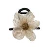 Estilo Coreano Nuevo Estilo Adorno para la Cabeza para Mujer Fresco Dulce Bolas Accesorios para el Cabello Cuerda para la Cabeza Alta Elasticidad Organza Diamante de Imitación Flor Anillo para el Cabello