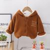 Nueva Moda de Otoño e Invierno para Niños Abrigos Casuales Gruesos de Terciopelo para Niñas Ropa de Invierno para Bebés para Usar Afuera a la Moda