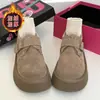 Sapatos de inverno de algodão femininos, forrados com fleece, estilo Birkenstock, nova coleção 2026, de calçar fácil, fofos, com sola grossa, botas de neve e sapatos casuais