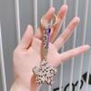 Llavero con cadena de garra de diamante completo de moda transfronteriza, llavero de coche con estrella de cinco puntas y diamantes de imitación, colgante para coche, regalo pequeño creativo