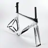 Cuadro de Bicicleta de Carretera de Carbono Blanco Cuadro de Bicicleta de Triatlón Cuadro de Contrarreloj 700x23c