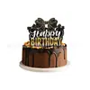 Decoración de Fiesta de Cumpleaños con Tema de Lazo Negro Bandera de Cumpleaños Adorno para Pastel Decoración con Globos Traje