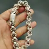 Pulsera de Plata Antigua Vieja del Tíbet Pulsera de Calavera Pulsera Popular Personalizada