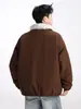 Chamarra de Plumas para Hombre Enbu Estilo Retro Americano Cuello Grande de Piel Otoño e Invierno Nuevo Estilo Gruesa Cálida Chamarra de Plumas Abrigo para Hombre