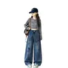 Pantalones Casuales de Pierna Ancha para Niñas Otoño 2026 Nuevo Estilo para Niñas Mayores, Pantalones Rectos de Mezclilla para Niños Primavera y Otoño