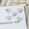 Nuevos Brillantes Rhinestones Blancos Transparentes para Uñas Forma de Corazón Gruesos Azúcar de Roca Huevo de Paloma Cristal Apilados Decoraciones de Rhinestone para Uñas