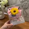 Caixa de Presente Flor Eterna com Luzes, Dia dos Namorados e Dia dos Namorados Chinês Buquê Pequeno de Rosa Artificial, Presente para Namorada, Presente Lembrança Atacado