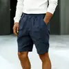 Pantalones Cortos de Lino para Hombre Pantalones Cortos de Verano Pantalones Cortos de Playa Bolsillo con Botón Cómodos Vacaciones Rectos Casuales